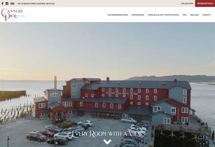 Screenshot of Cannery Pier Hotel website