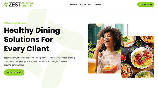 screenshot example featuring zestculinaryservices.com
