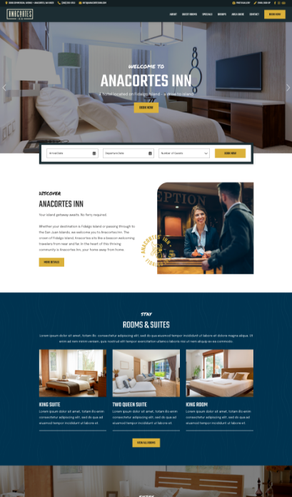 screenshot part one example of Ana Cortes Inn website