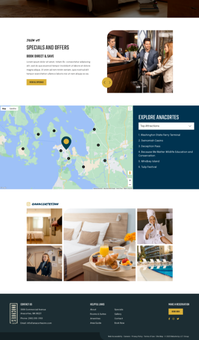 screenshot part two example of Ana Cortes Inn website