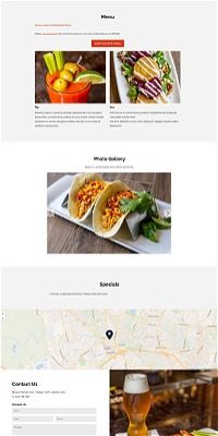 screenshot representing the Braise Contemporary Southern restaurant website in narrow view