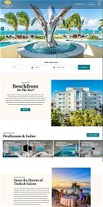 screenshot representing the Beachfront at Windsong website in narrow view