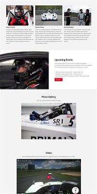 screenshot representing the Jose Aveillez Racing website in narrow view