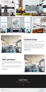screenshot representing the MHG Apartments website in narrow view
