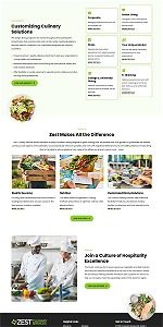 screenshot representing the Zest Culinary Services website in narrow view
